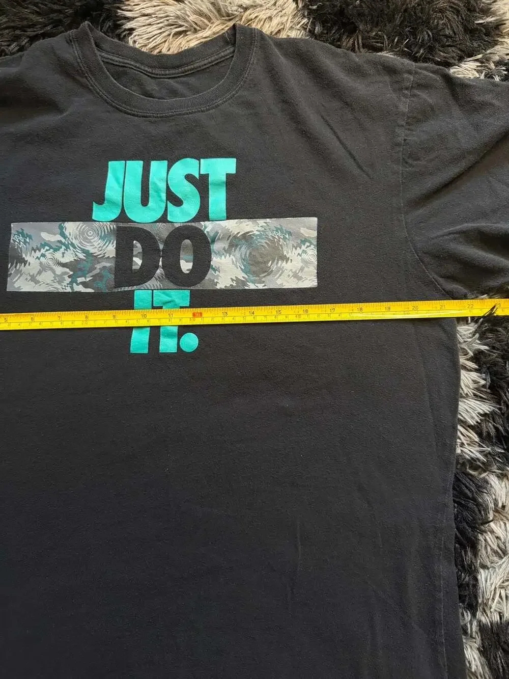 Nike Just Do It Graphic Short Sleeve T-Shirt Black with Multi-Colored Logo
